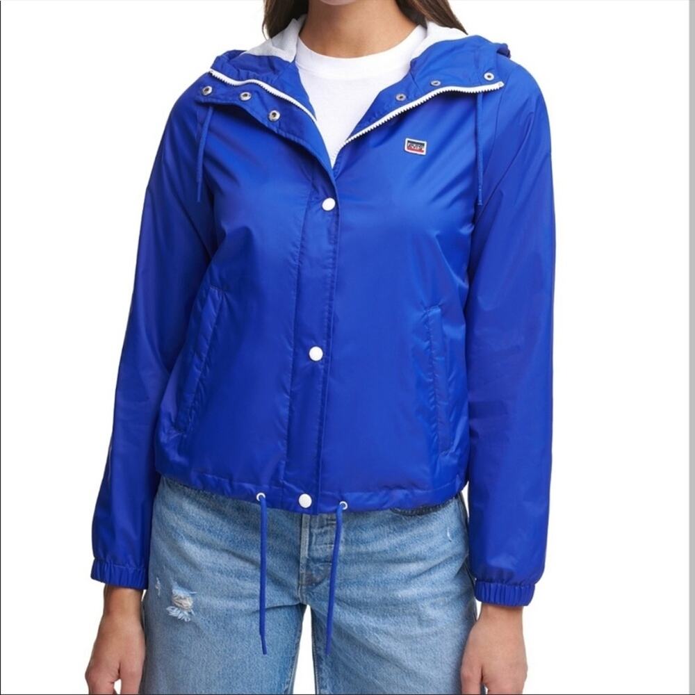 NWT Levi’s Retro Hooded Coach's Jacket In Sapphire Navy. -MA2